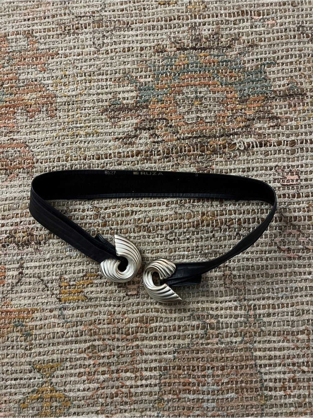 Navy Belt with Silver Twist Buckle